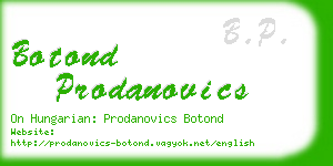 botond prodanovics business card